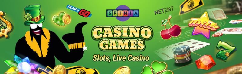 spinia provides different gambling games like slots, gry kasynowe w czasie rzeczywistym, takie jak blackjack, logo bakarata i ruletki