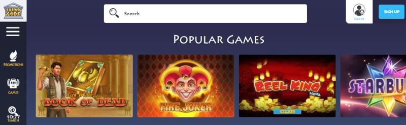 casino gods homepage offers gambling games and offers for brand new players-logo