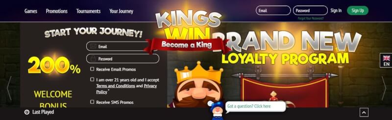 kingswin homepage provides casino games, pierwszy dodatkowy depozyt i oferty dla zupełnie nowego logo gracza