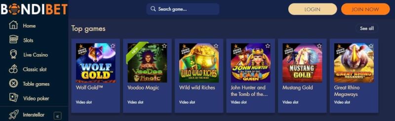 bondibet homepage offers gambling games, bonus od pierwszego depozytu i promocje dla nowych graczy-logo