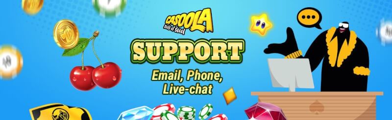 casoola help options like live-chat and email-logo