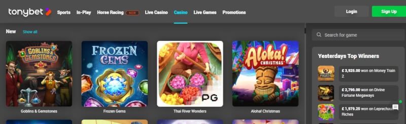 TonyBet Casino is created amazing nevertheless the choice of games given by a few pc software designers. You’ll find all casino games and bonuses from the homepage-logo