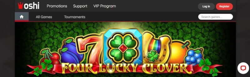 oshi casino homepage offers gambling games, bonus od pierwszego depozytu i promocje dla zupełnie nowych graczy-logo