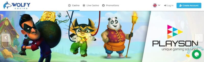 wolf casino website offers casino games and promotions for new players-logo