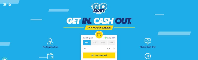 Goslotty pay letter play casino lobby, make an instant deposit with Trustly-logo
