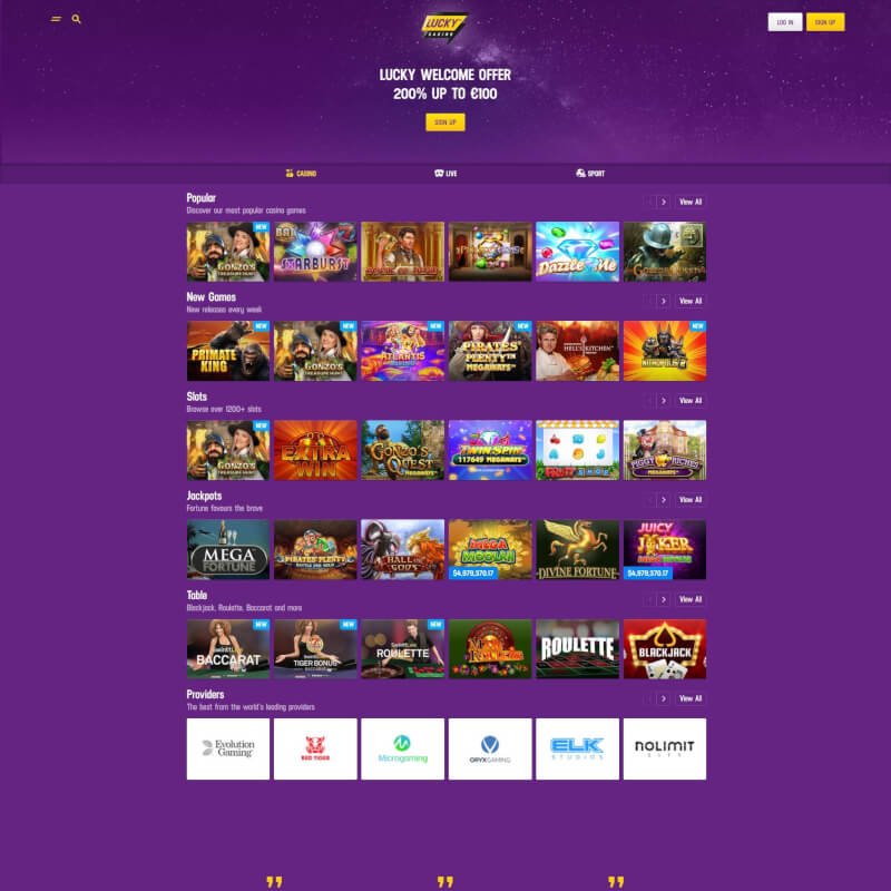 fortunate Casino screenshot 1
