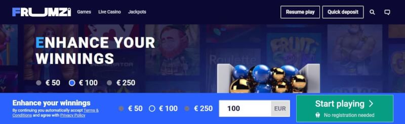 frumzi pay n play casino homepage offers casino games, bonus od pierwszego depozytu i oferty dla zupełnie nowego logo gracza