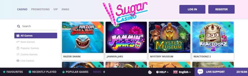 sugar casino website provides casino games, dodatek do pierwszej wpłaty i kampanie dla nowych graczy-logo