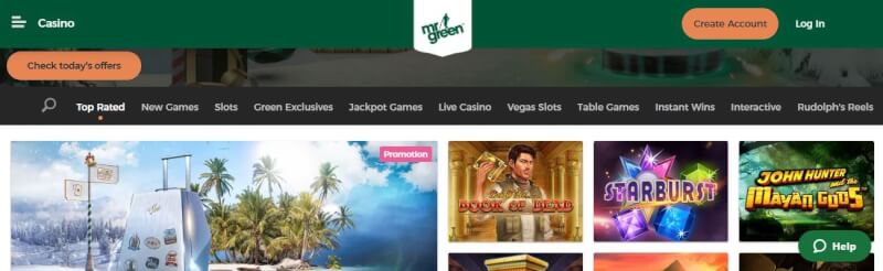 discover Mr Green internet casino lobby functions including games, premie & extras-logo