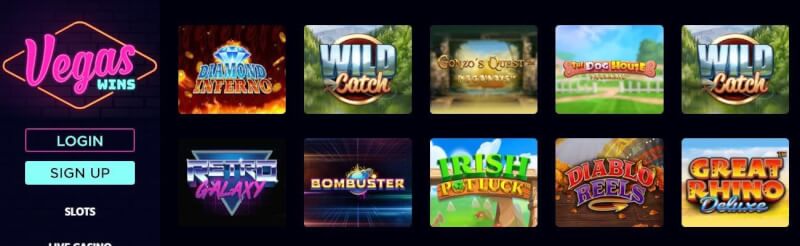vegas wins casino homepage provides gambling games, bonus od pierwszego depozytu i oferty dla nowych graczy-logo