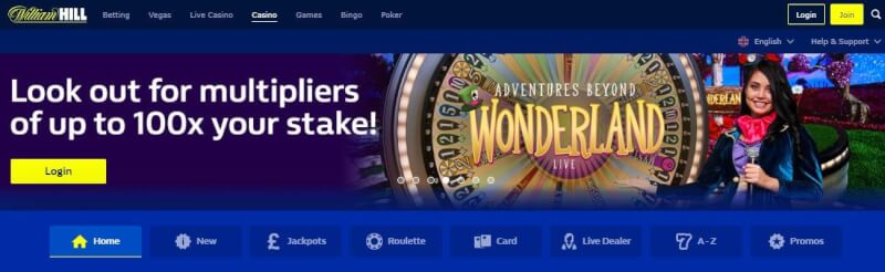 William hill casino website provides casino games, dodatek do pierwszej wpłaty i promocje dla nowych graczy-logo