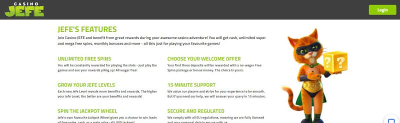 jefe casino website provides casino games, dodatek do pierwszej wpłaty i kampanie dla nowych graczy-logo