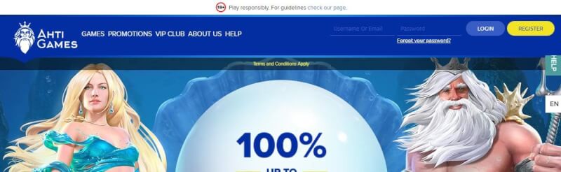 ahti games casino website provides gambling games, dodatek do pierwszej wpłaty i kampanie dla nowych graczy-logo