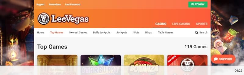 leovegas casino homepage offers casino games, activities gambling and promotions for new players-logo