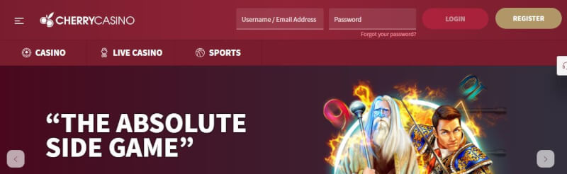 cherry casino homepage provides gambling games, bonus za pierwszy depozyt i kampanie dla nowych graczy-logo