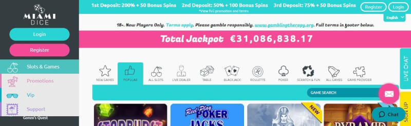 miami dice website provides gambling games, bonus za pierwszy depozyt i promocje dla zupełnie nowego logo gracza