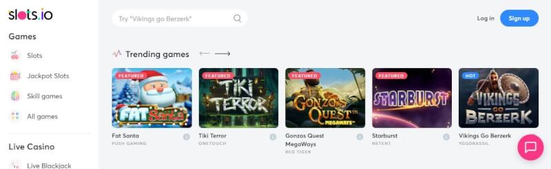 slots.io provides over 800 gry hazardowe, great rewards package, 24/7 help, endless withdrawals with no registration-logo