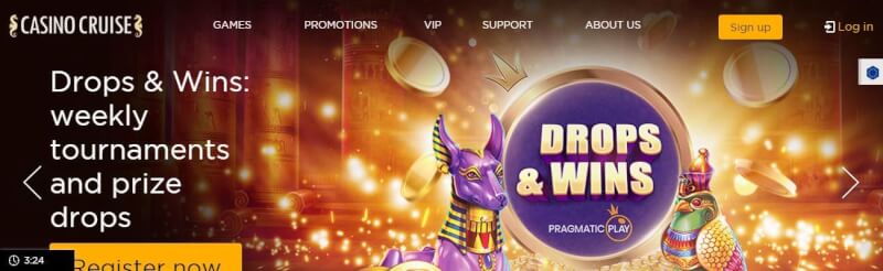 casino cruise website provides gambling games, first deposit extra and offers for new players-logo