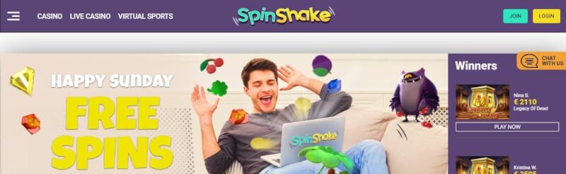 spinshake casino website offers gambling games, pierwszy dodatkowy depozyt i promocje dla zupełnie nowego logo gracza