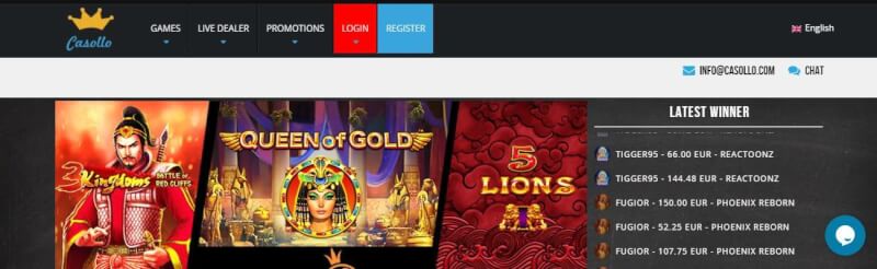 casollo homepage offers casino games, first deposit extra and offers for brand new players-logo