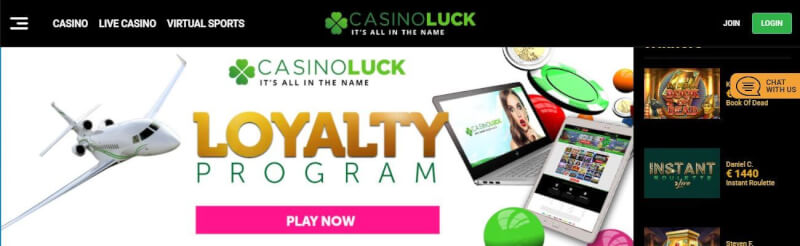casinoluck website offers gambling games, bonus od pierwszego depozytu i promocje dla nowych graczy-logo