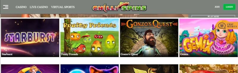 chilli spins casino website provides gambling games, bonus za pierwszy depozyt i kampanie dla nowych graczy-logo