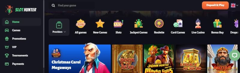 slothunter lobby provides casino games, oferuje, vip players, casino tournaments and payment options-logo