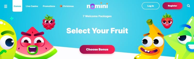 nomini casino website offers gambling games, dodatek do pierwszej wpłaty i kampanie dla nowych graczy-logo