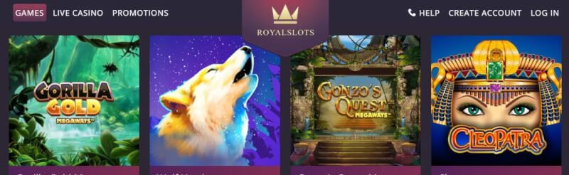 royal slots homepage offers gambling games, bonus od pierwszego depozytu i kampanie dla zupełnie nowych graczy-logo