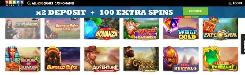 slotsmillion website offers gambling games, pierwszy dodatkowy depozyt i promocje dla zupełnie nowego logo gracza