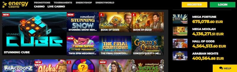 energy casino website provides gambling games and campaigns for new players-logo