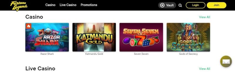 fortune legends website offers gambling games, dodatek do pierwszej wpłaty i kampanie dla zupełnie nowych graczy-logo