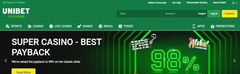 When it comes to ultimate Casino knowledge, check Unibet today and enjoy all casino classics, including slots, Maczuga, Roulette and Baccarat-logo