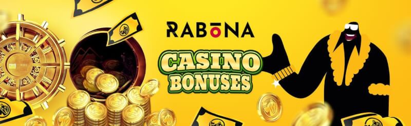 rabona casino offers welcome package with deposit extra and free spins for brand new players-logo