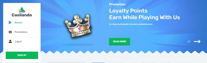casilando homepage offers gambling games, bonus od pierwszego depozytu i kampanie dla zupełnie nowych graczy-logo