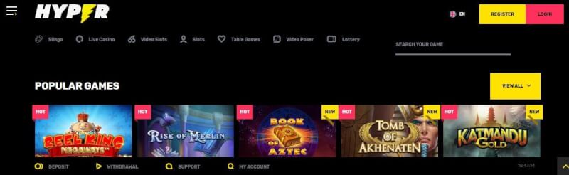 hyper casino homepage provides casino games, pierwszy dodatkowy depozyt i promocje dla zupełnie nowego logo gracza