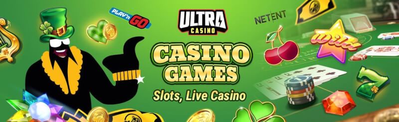 ultra casino offers numerous games like slots, ruletka, blackjack and real time casino games-logo