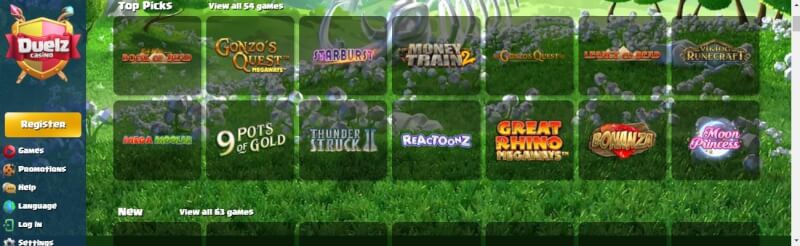 duelz casino homepage provides gambling games, bonus od pierwszego depozytu i kampanie dla zupełnie nowych graczy-logo