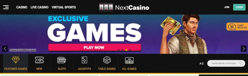 next casino website offers gambling games, very first deposit extra and promotions for new players-logo