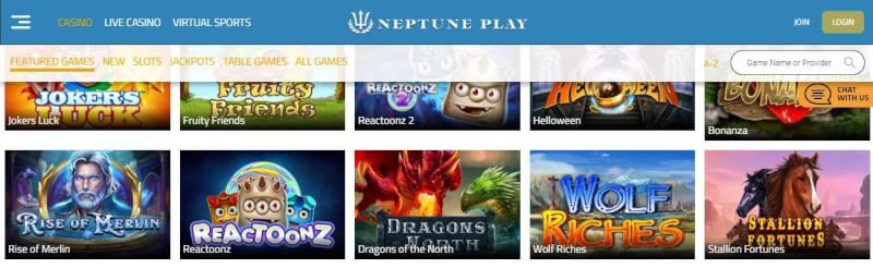 neptune play casino homepage offers gambling games, pierwszy dodatkowy depozyt i oferty dla zupełnie nowego logo gracza