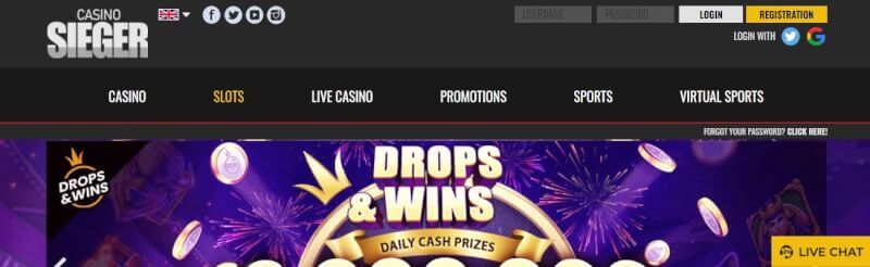 casino sieger website offers gambling games, bonus za pierwszy depozyt i kampanie dla nowych graczy-logo