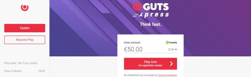 guts xpress spend n play website offers quick trustly build up, gry hazardowe, dodatek do pierwszej wpłaty i kampanie dla nowych graczy-logo