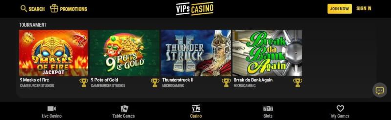 vips casino website offers casino games and campaigns for brand new players-logo
