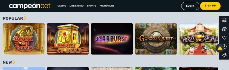 campeonbet homepage offers gambling games, first deposit bonus and promotions for new players-logo