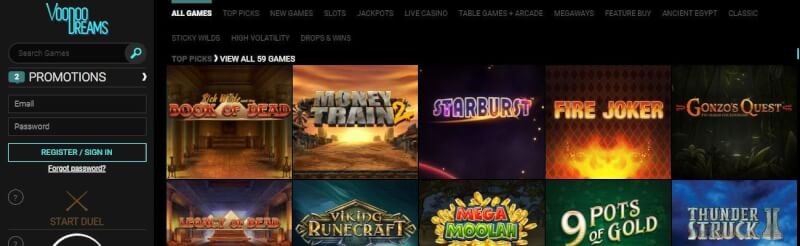 voodoo desires website offers gambling games, dodatek do pierwszej wpłaty i promocje dla nowych graczy-logo