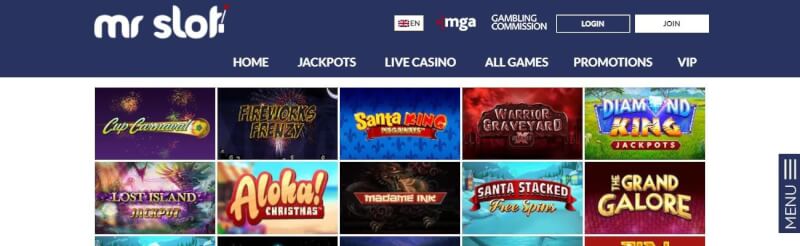mr slot casino website offers gambling games, first deposit bonus and promotions for brand new players-logo