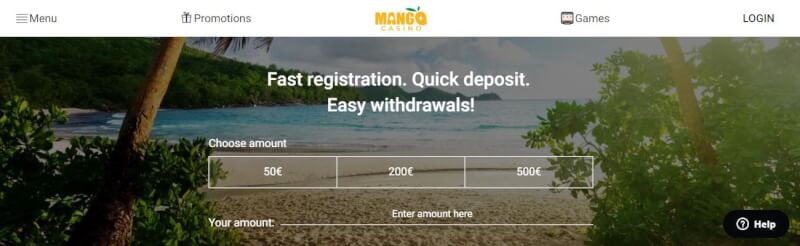 mango casino website provides gambling games and campaigns for brand new players-logo